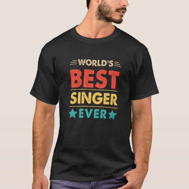 Retro World's Best Singer nånsin T Shirt (Framsida)