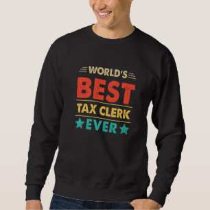 Retro World's Best Tax Clerk någonsin Lång Ärmad Tröja