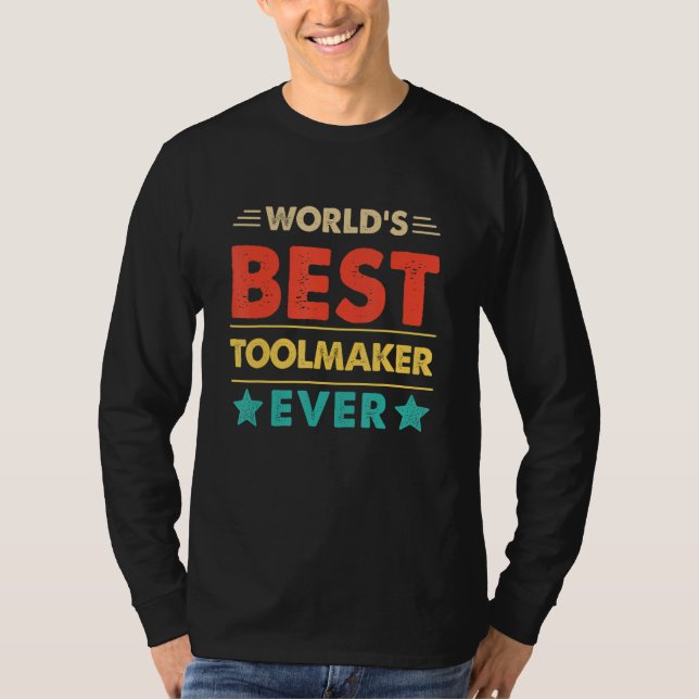 Retro World's Best Toolmaker Ever T Shirt (Framsida)