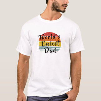 Retro World's Coolest Pappa, Sunset Design T Shirt