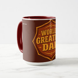 Retro World's Greatest Dad Badge Mug | Customizabl Mugg