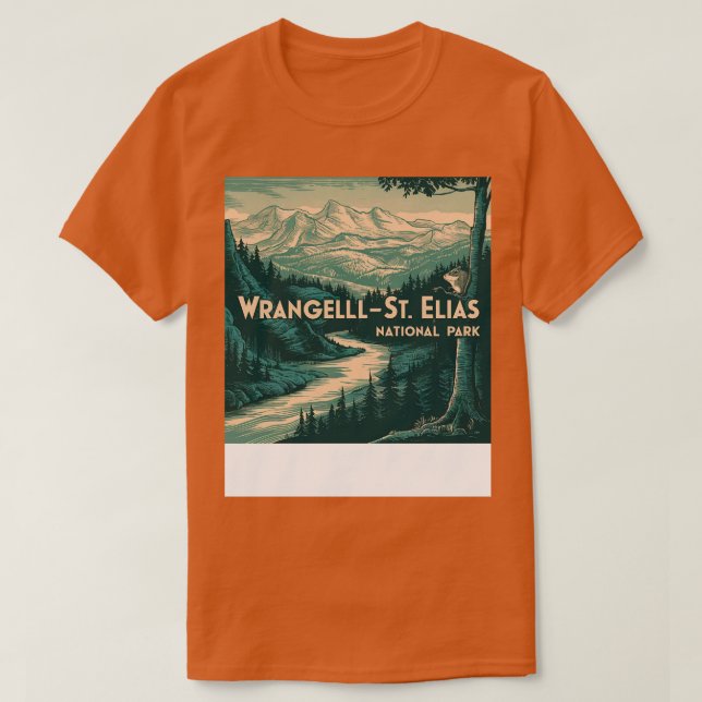 Retro Wrangell St Elias National Park TShirt T Shirt (Design framsida)