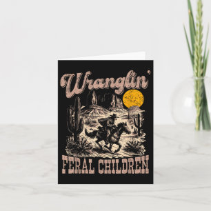 Retro Wranglin Feral Children Raccoon 90s Western Kort