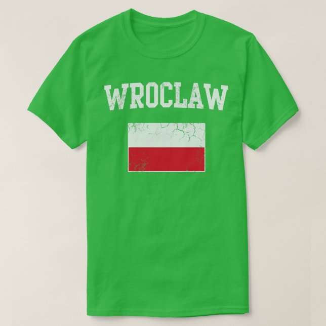 Retro Wroclaw Polen Polska Polska Polski Flagga T Shirt (Design framsida)