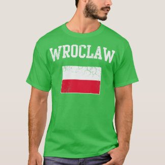 Retro Wroclaw Polen Polska Polska Polski Flagga T Shirt