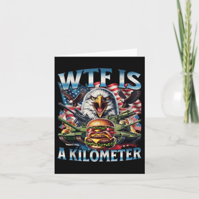 Retro Wtf är en kilometer-underlig patriotisk amer Kort (Framsida)