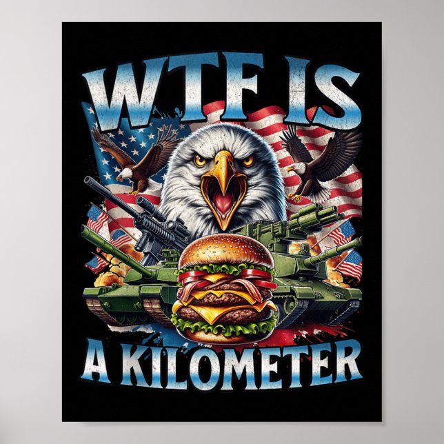 Retro Wtf är en kilometer-underlig patriotisk amer Poster (Framsidan)