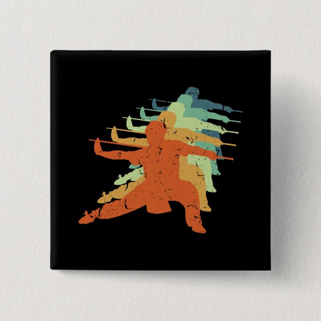 Retro Wushu Kung fu Chinese Martial Arts Sportsman Knapp (Framsida)