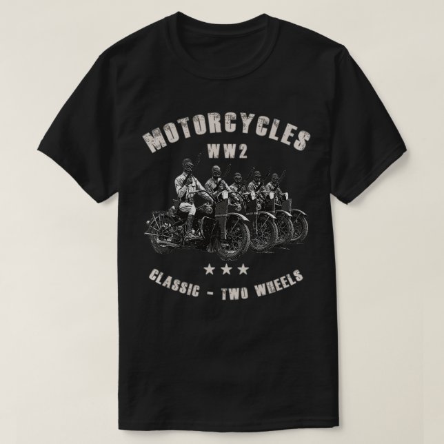 Retro WWII Classic Motorcycle WW2  T Shirt (Design framsida)