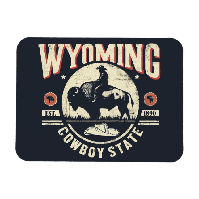 Retro Wyoming Magnet (Horisontell)