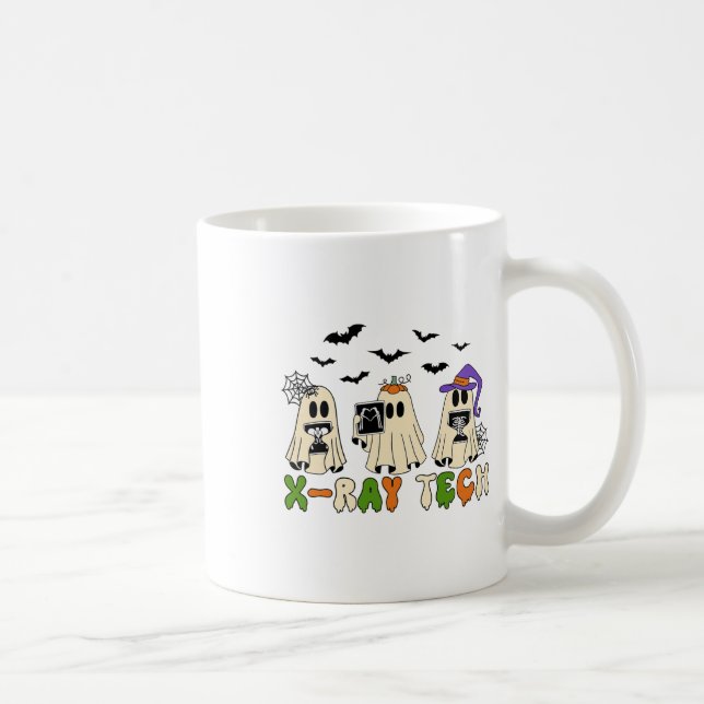 Retro X-ray Tech Halloween Ghost Radiology Ghost R Kaffemugg (Höger)
