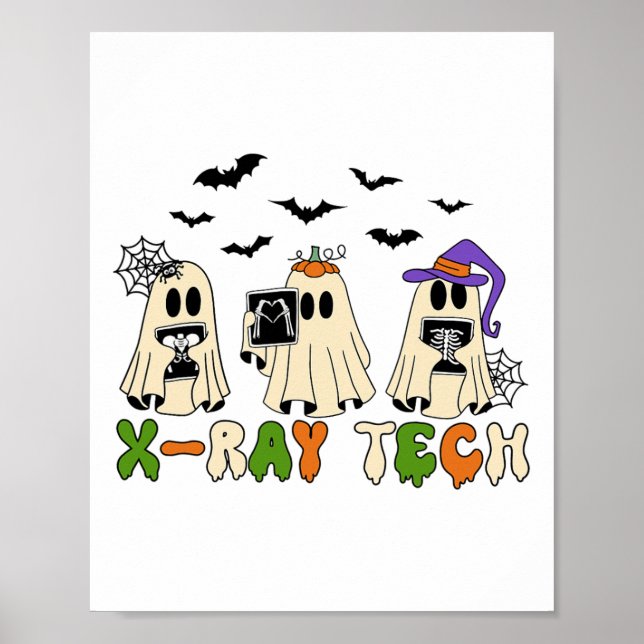 Retro X-ray Tech Halloween Ghost Radiology Ghost R Poster (Framsidan)