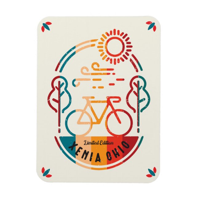 Retro Xenia Ohio Bike Trail Magnet (Vertikal)