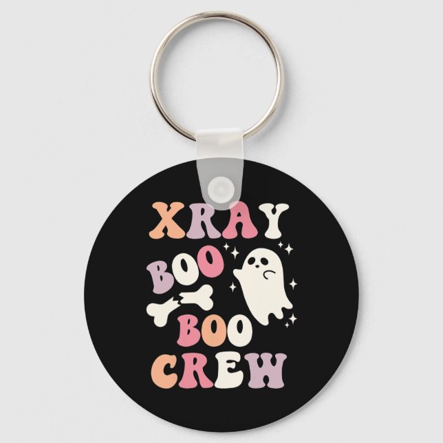 Retro Xray Boo Crew Ghost röntgentekniker Hal Nyckelring (Framsida)