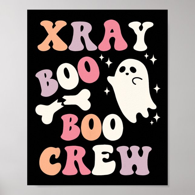 Retro Xray Boo Crew Ghost röntgentekniker Hal Poster (Framsidan)