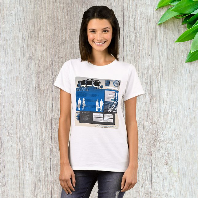 Retro Y2K Blå Grunge Webbplatslayout T Shirt (Skapare uppladdad)