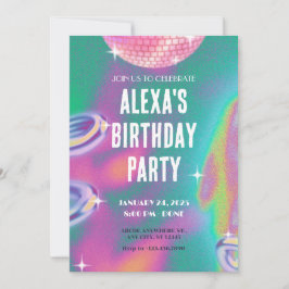 Retro y2k födelsedagsfest inbjudan