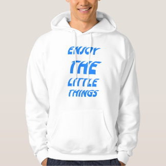 Retro Y2K Njut Av Smått Och Gott Blå Flytande Text Hoodie