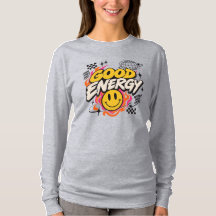 Retro Y2K Streetwear Bra Energi Leende Ansikte Gra