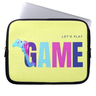 Retro Y2K Tech Synthwave Cyberpunk Spelare Gul Laptop Fodral