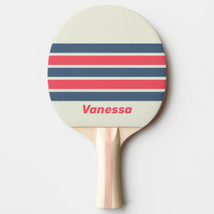 Retro Yacht Club tvärs över randigt med namn Pingisracket