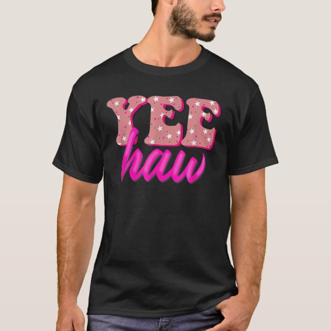 Retro Yee Haw Howdy Rodeo Westerna Land södra T Shirt (Framsida)