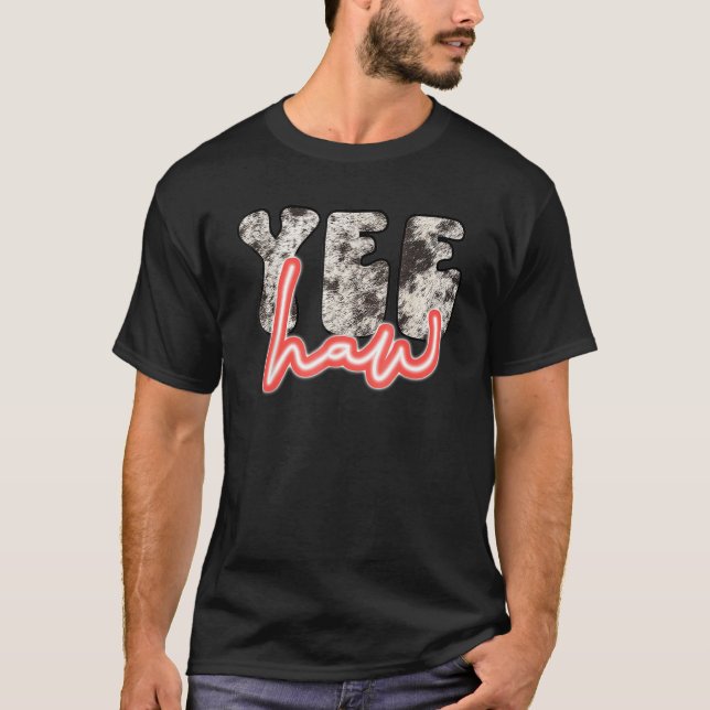 Retro Yee Haw Howdy Westerna Land södra T Shirt (Framsida)