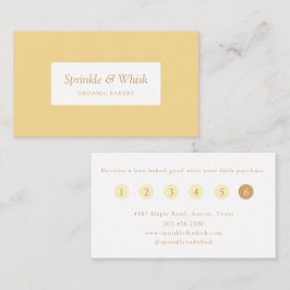 Retro Yellow And Orange Heart Bakery Loyalty  Visitkort