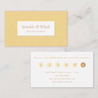Retro Yellow And Orange Heart Bakery Loyalty  Visitkort