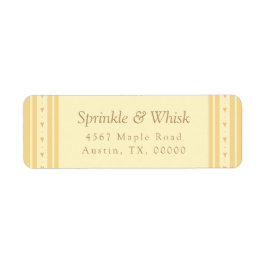 Retro Yellow And Orange Heart Stripes Bakery Returadress Etikett
