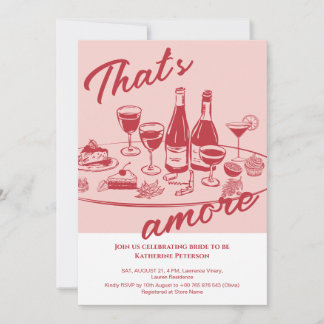 Retro yellow “that's amore” Bridal Shower Inbjudningar