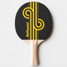 Retro Yellowjacket Stripe Loop med namn Pingisracket