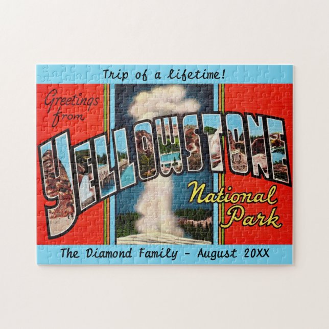 Retro Yellowstone National Park 11x14 Pussel (Horisontell)