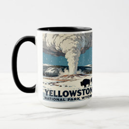 Retro Yellowstone National Park Bison Gift Mugg