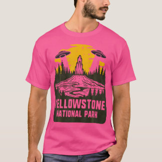 Retro Yellowstone National Park Cryptid Ufo Abduct T Shirt