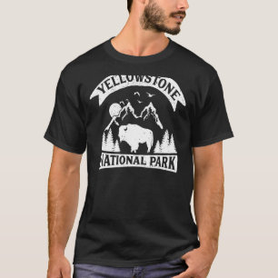 Retro Yellowstone National Park US Bison Buffalo V T Shirt