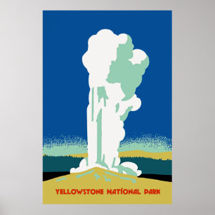 Retro Yellowstone parkerar reser annonsen Poster