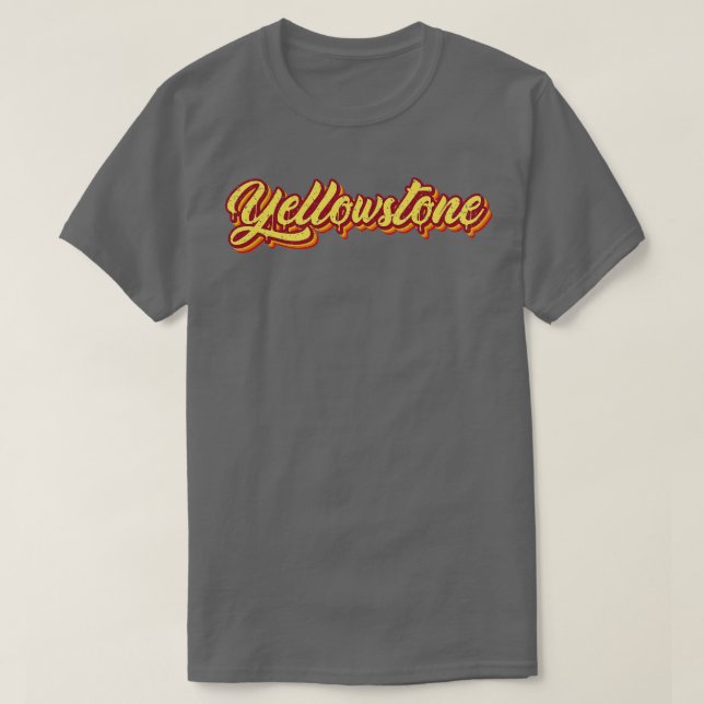 Retro Yellowstone Typography T Shirt (Design framsida)
