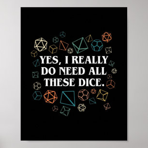 Retro Yes I Verkligen Do need All this Dice Tablet Poster