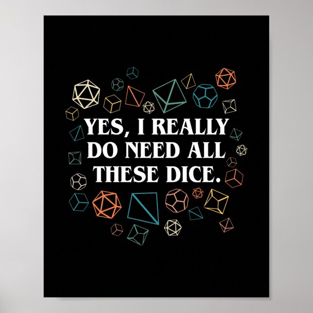 Retro Yes I Verkligen Do need All this Dice Tablet Poster (Framsidan)