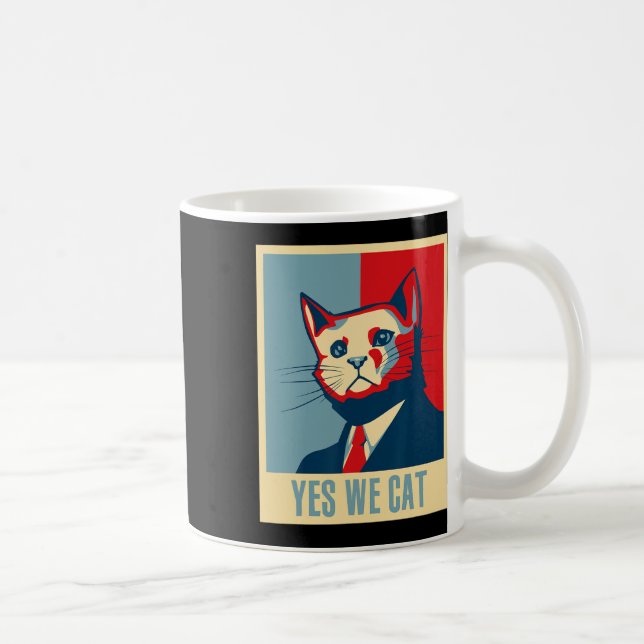 Retro Yes we Cat Funny Cat Lover Pet Owner Kaffemugg (Höger)