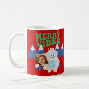 Retro Yeti Whimsical Kids jul Kaffemugg