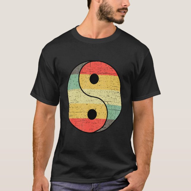 Retro Yin Yag T Shirt (Framsida)