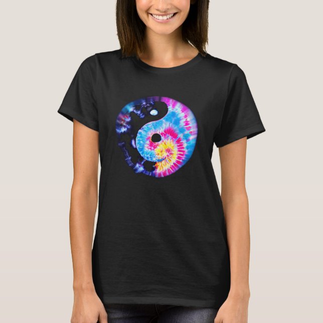 Retro YIN YANG Vibes Yoga Meditation Chi Gong Ying T Shirt (Framsida)