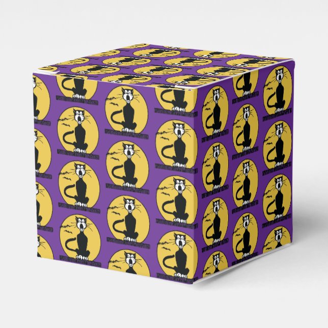 Retro ylande Halloween katt lila Presentaskar (Framsidan Sidan)