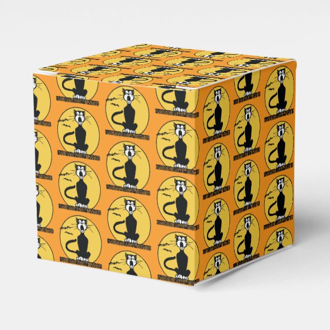 Retro ylande Halloween katt orange Presentaskar (Framsidan Sidan)
