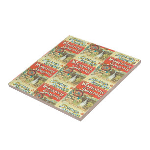Retro Yorkshire Railroad Tourist Guide Cover Art Kakelplatta