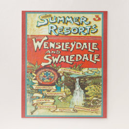 Retro Yorkshire Railroad Tourist Guide Cover Art Pussel