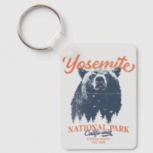 Retro Yosemite National Park California Black Bear Nyckelring