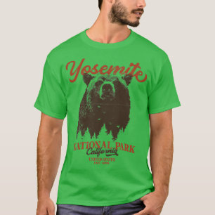 Retro Yosemite National Park California Black Bear T Shirt